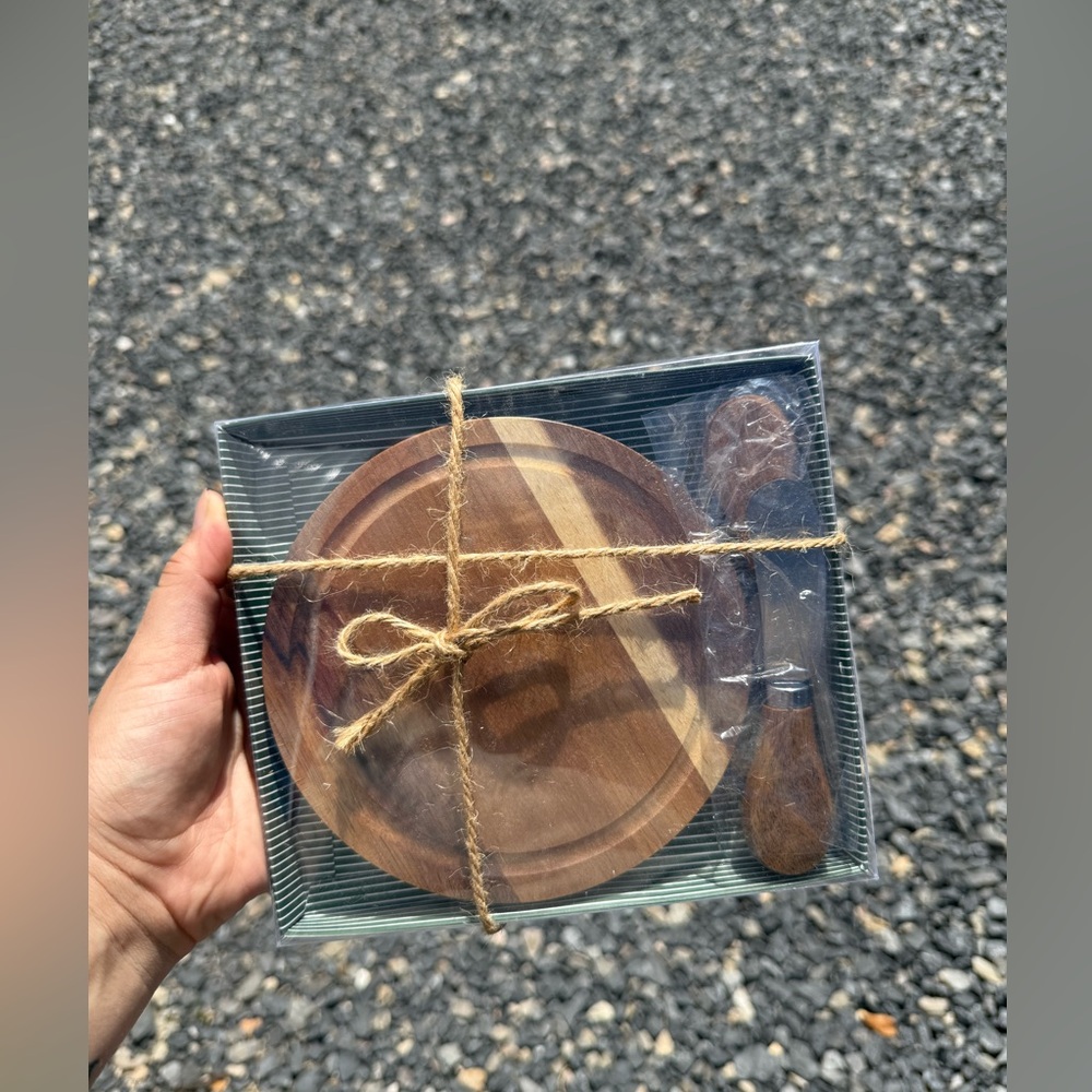 Wooden Cheese Board Set with Knife